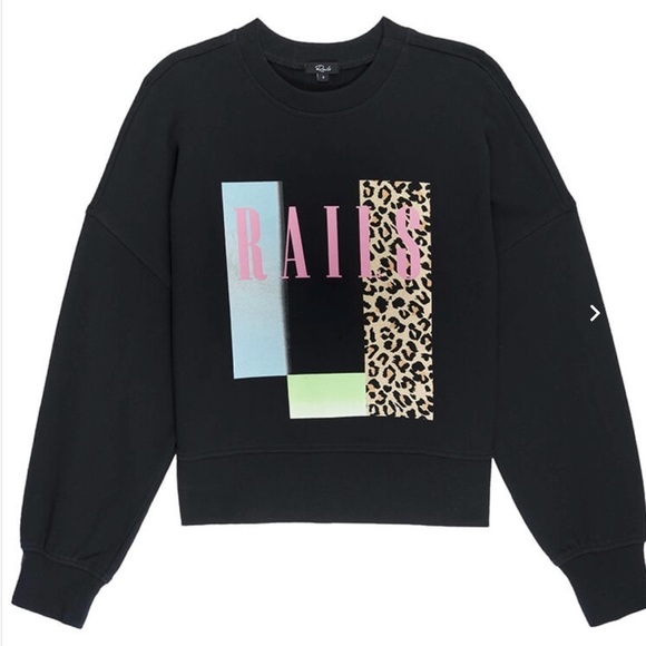 New! RAILS Alice Logo Sweatshirt in Neon Rails 🖤 Medium NWT! - Picture 3 of 6